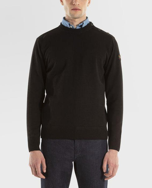 Girocollo Uomo 11311032 bretagna con bottoni spalla Nero PAUL & SHARK- Francavilla Moda