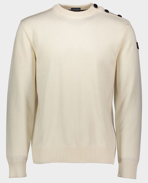 Girocollo Uomo 11311032 bretagna con bottoni spalla Bianco PAUL & SHARK- Francavilla Moda