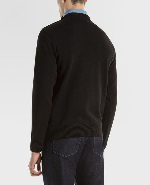 Girocollo Uomo 11311032 bretagna con bottoni spalla Nero PAUL & SHARK- Francavilla Moda