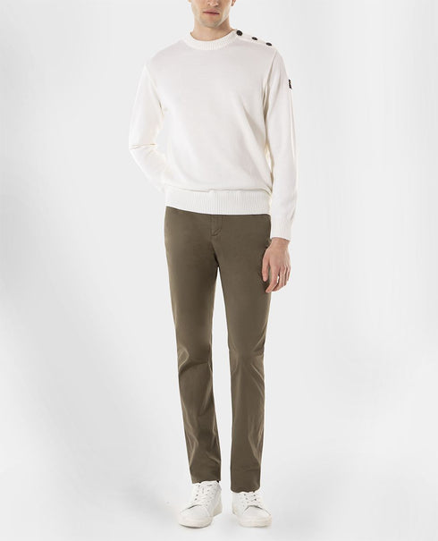 Girocollo Uomo 11311032 bretagna con bottoni spalla Bianco PAUL & SHARK- Francavilla Moda