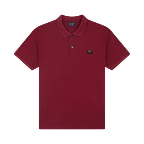 Polo Uomo in cotone piqué con badge Bordeaux PAUL & SHARK- Francavilla Moda