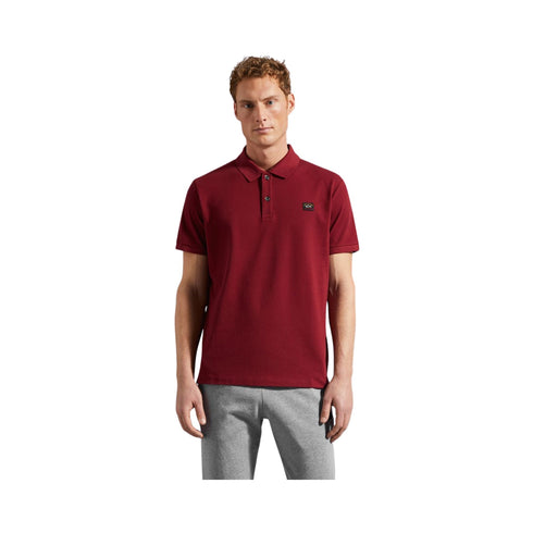 Polo Uomo in cotone piqué con badge Bordeaux PAUL & SHARK- Francavilla Moda