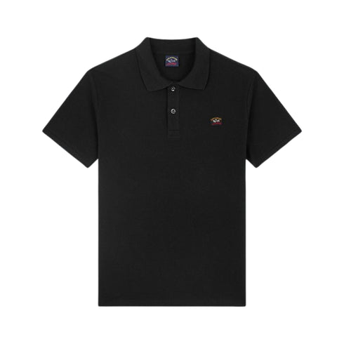 Polo Uomo in cotone piqué con badge Nero PAUL & SHARK- Francavilla Moda