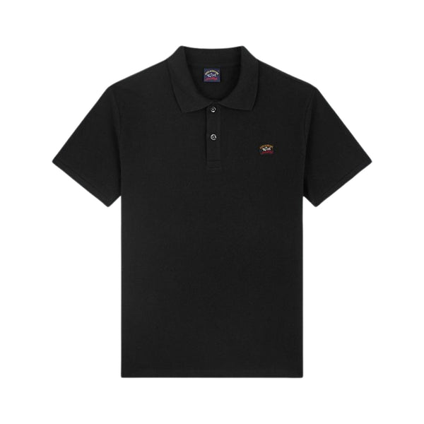 Polo Uomo in cotone piqué con badge Nero PAUL & SHARK- Francavilla Moda