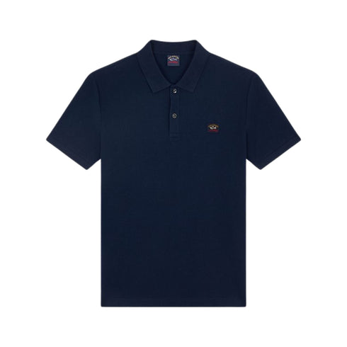 Polo Uomo in cotone piqué con badge Blu PAUL & SHARK- Francavilla Moda