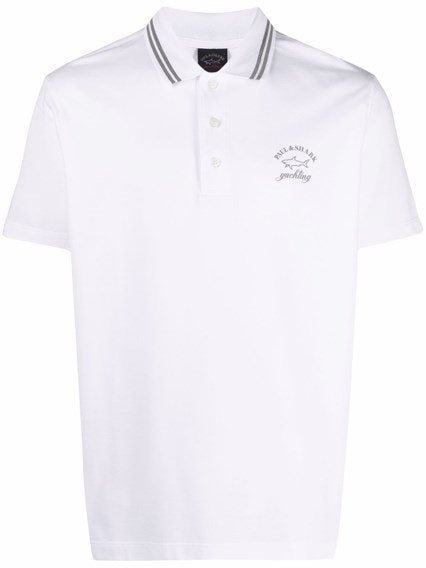 Polo Uomo logo in contrasto Bianco PAUL & SHARK- Francavilla Moda