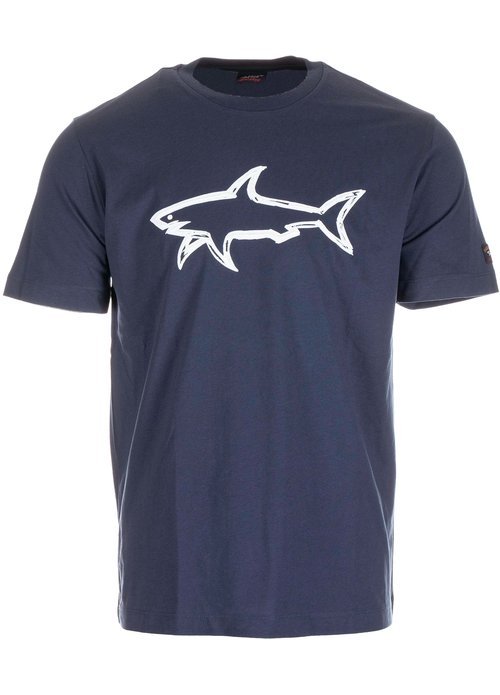 T-shirt Uomo disegno squalo Blu navy PAUL & SHARK- Francavilla Moda