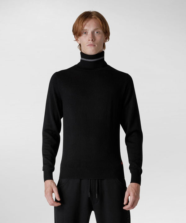 Dolcevita Uomo CAIRI misto lana con logo ricamato Nero PEUTEREY- Francavilla Moda