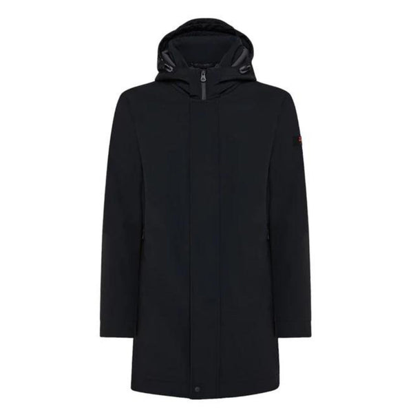 Peuterey Parka lungo Parka Uomo lungo ALBALI KP01 con cappuccio staccabile Nero - Francavilla Moda