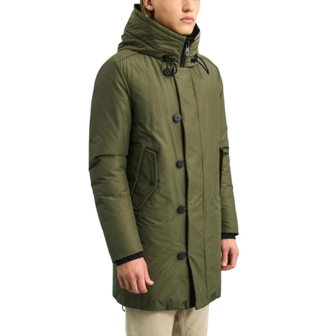 PEUTEREY Parka medio Parka Uomo medio con cappuccio staccabile Verde militare - Francavilla Moda