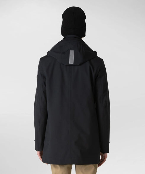 Trench Uomo GROFF con cappuccio rimovibile Nero PEUTEREY- Francavilla Moda