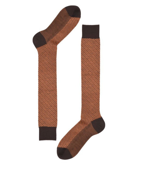 Calza Uomo lunga chevron bicolore Moro rame RED SOCKS- Francavilla Moda