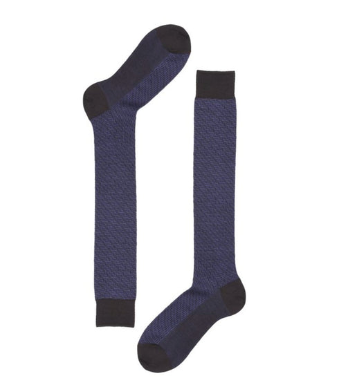 Calza Uomo lunga chevron bicolore Nero indaco RED SOCKS- Francavilla Moda