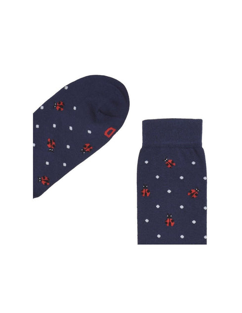 Calze Uomo con pattern coccinelle Blu rosso RED SOCKS- Francavilla Moda