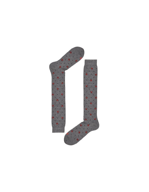 Calze Uomo con pattern coccinelle Grigio rosso RED SOCKS- Francavilla Moda