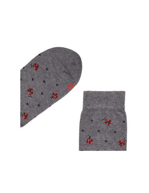 Calze Uomo con pattern coccinelle Grigio rosso RED SOCKS- Francavilla Moda