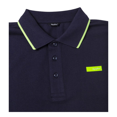 Polo Uomo con bordini in contrasto Blu Refrigiwear- Francavilla Moda