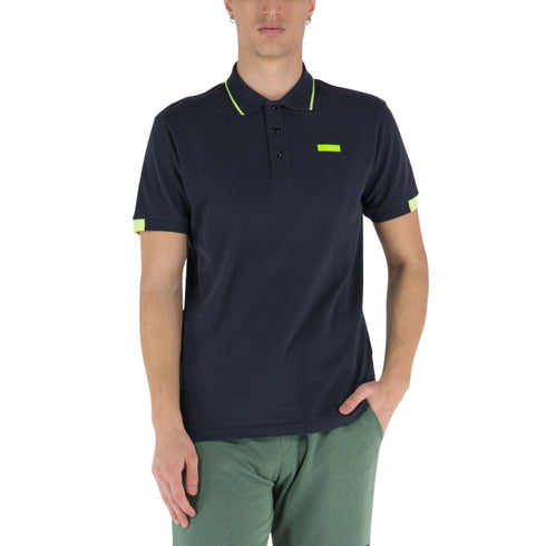 Polo Uomo con bordini in contrasto Blu Refrigiwear- Francavilla Moda