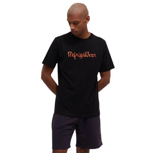 T-shirt Uomo con scritta multicolor Nero Refrigiwear- Francavilla Moda