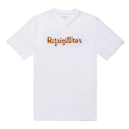 T-shirt Uomo con scritta multicolor Bianca Refrigiwear- Francavilla Moda