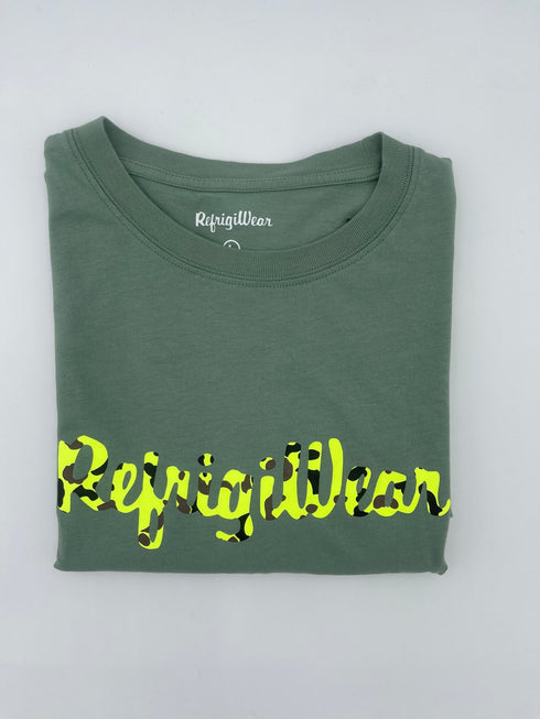 T-shirt Uomo con scritta multicolor Verde chiaro Refrigiwear- Francavilla Moda