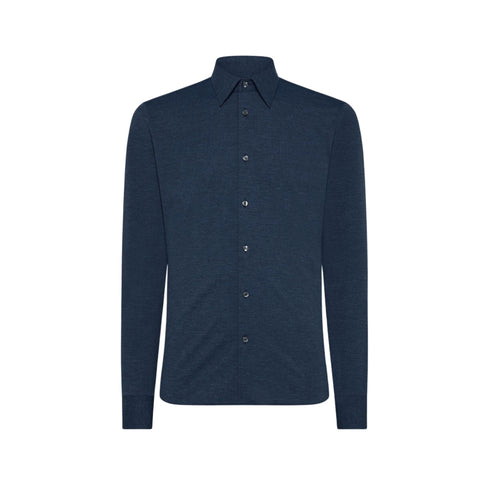 Camicia Uomo effetto mélange Blu RRD- Francavilla Moda