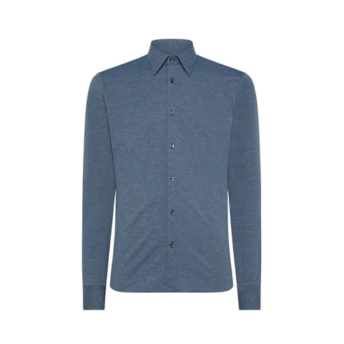 Camicia Uomo effetto mélange Celeste RRD- Francavilla Moda