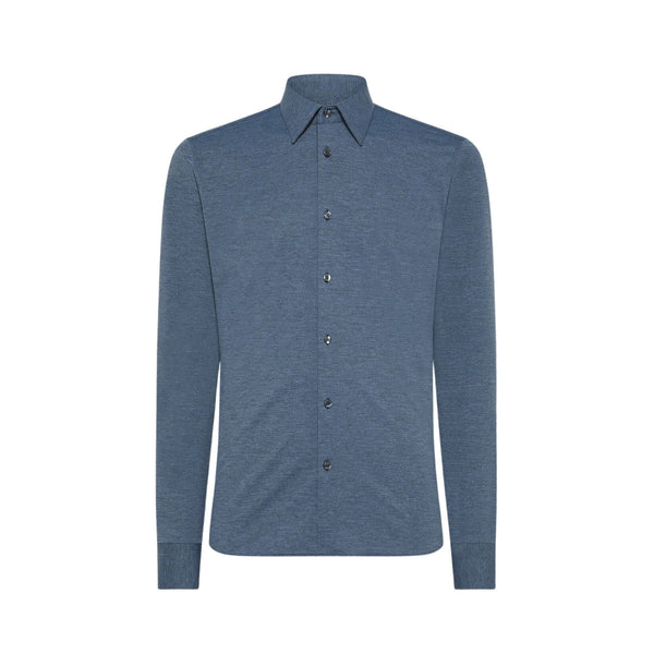 Camicia Uomo effetto mélange Celeste RRD- Francavilla Moda