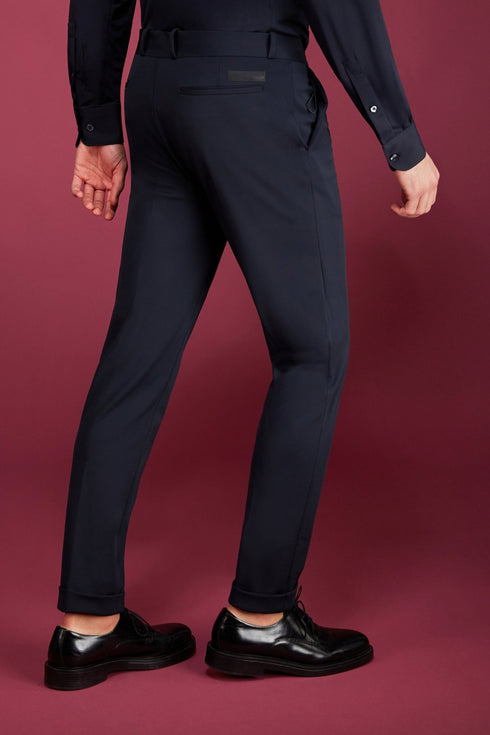 Pantalone Uomo W21221 con Finiture Sartoriali Blu RRD- Francavilla Moda