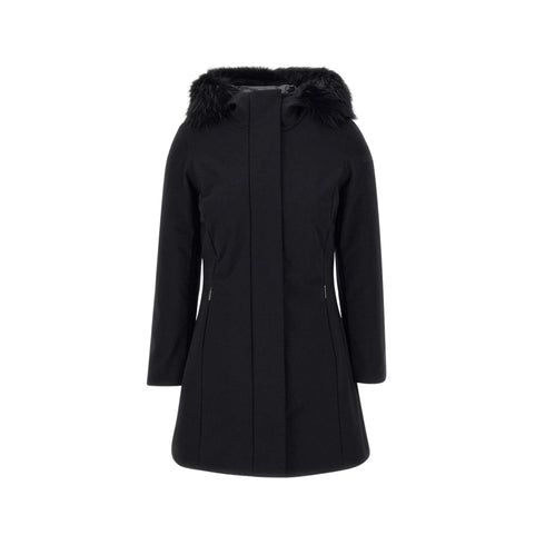 Parka Donna Winter long fur con pelliccia Nero RRD- Francavilla Moda