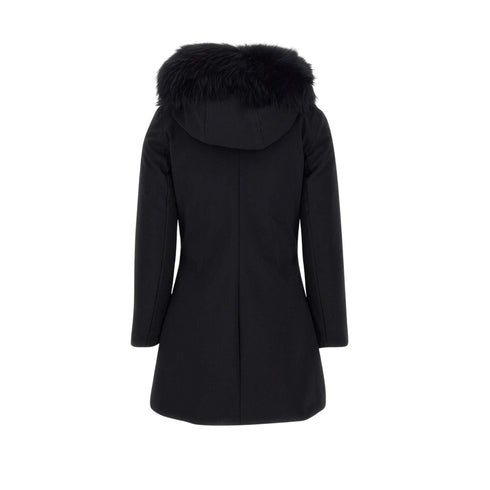 Parka Donna Winter long fur con pelliccia Nero RRD- Francavilla Moda
