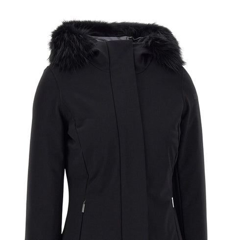 Parka Donna Winter long fur con pelliccia Nero RRD- Francavilla Moda