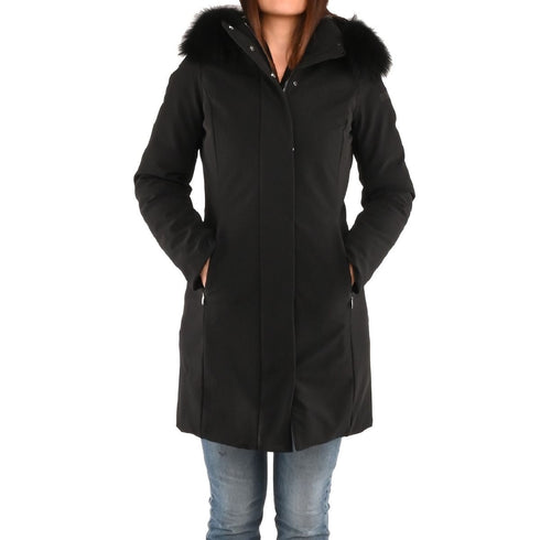 Parka Winter Long Lady Fur con pelliccia Nero RRD- Francavilla Moda