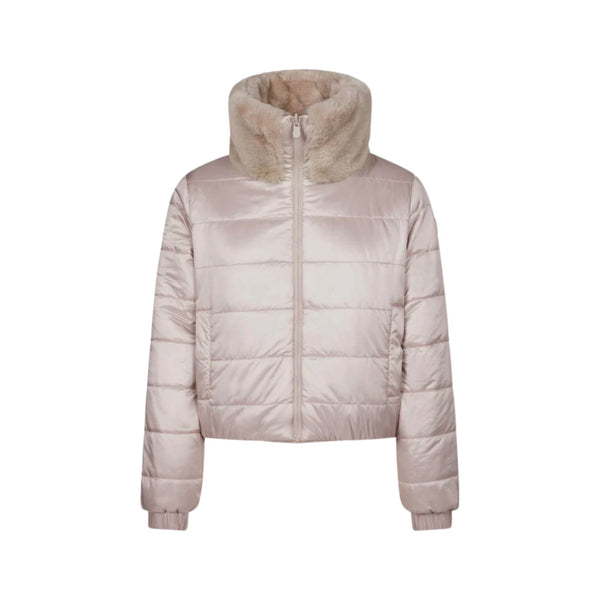 Save The Duck Piumino corto Piumino corto Donna Jeon imbottito reversibile ecopelliccia Rainy beige - Francavilla Moda