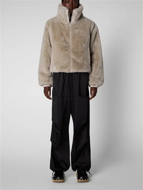 Save The Duck Piumino corto Piumino corto Donna Jeon imbottito reversibile ecopelliccia Rainy beige - Francavilla Moda