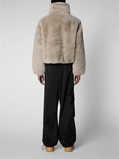 Save The Duck Piumino corto Piumino corto Donna Jeon imbottito reversibile ecopelliccia Rainy beige - Francavilla Moda