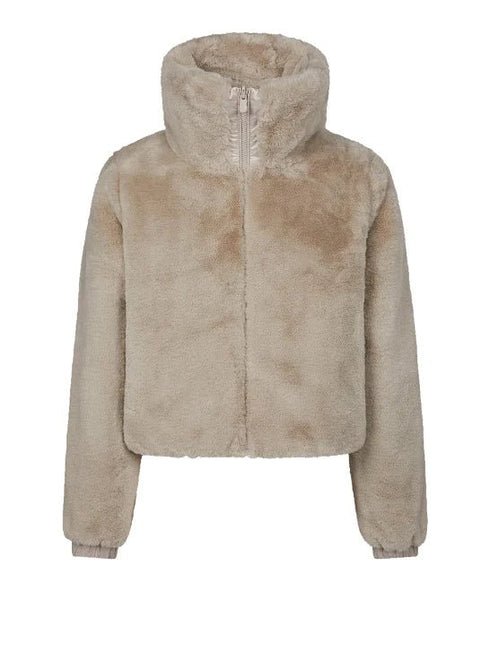 Save The Duck Piumino corto Piumino corto Donna Jeon imbottito reversibile ecopelliccia Rainy beige - Francavilla Moda