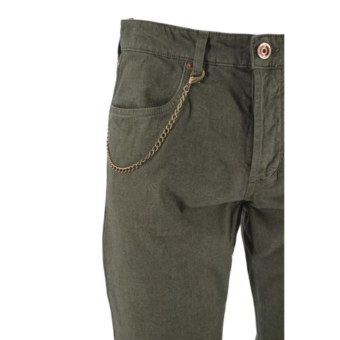 Siviglia Pantaloni Pantalone Uomo con accessorio catena Verde - Francavilla Moda