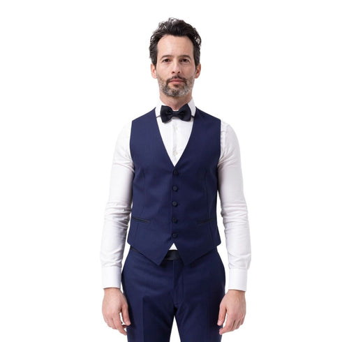 Abito Uomo con gilet monopetto in satin Blu TAGLIATORE- Francavilla Moda