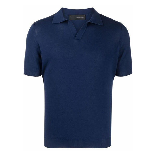 Polo Uomo con finiture a coste sui bordi Blu chiaro TAGLIATORE- Francavilla Moda