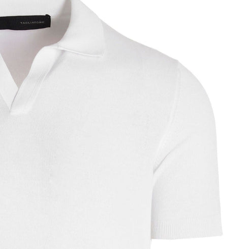 Polo Uomo con finiture a coste sui bordi Bianco TAGLIATORE- Francavilla Moda