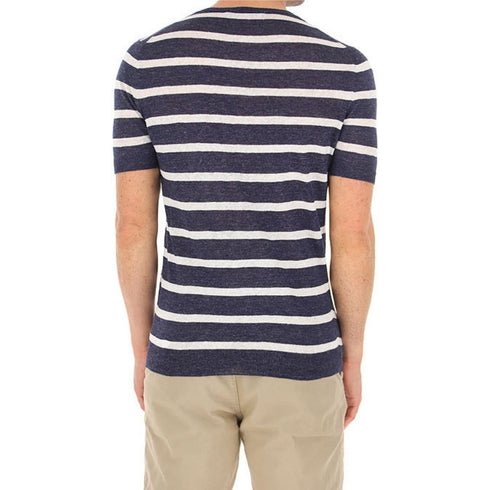 T-shirt Uomo a Righe con costine B.co blu TAGLIATORE- Francavilla Moda