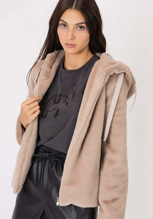 Cappotto Donna in pelliccia Nero TIFFOSI- Francavilla Moda