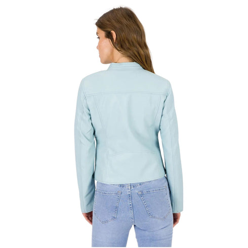 Giubbino Donna in ecopelle con collo coreano Celeste TIFFOSI- Francavilla Moda