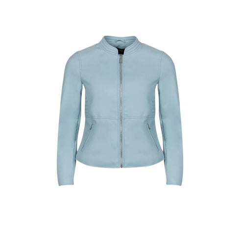 Giubbino Donna in ecopelle con collo coreano Celeste TIFFOSI- Francavilla Moda