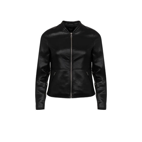 Giubbino Donna in ecopelle con collo coreano Nero TIFFOSI- Francavilla Moda