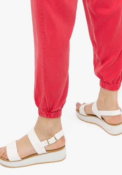 Pantalone Donna con vita elastica Rosso TIFFOSI- Francavilla Moda