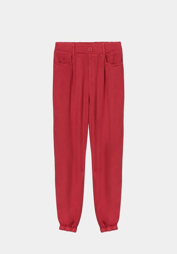 Pantalone Donna con vita elastica Rosso TIFFOSI- Francavilla Moda