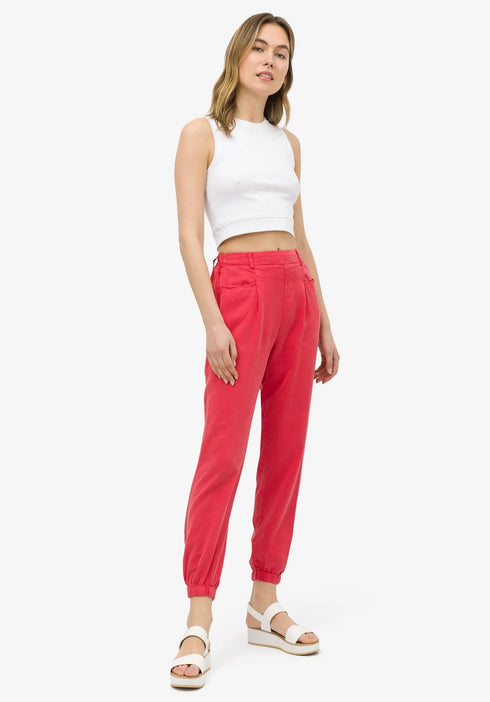 Pantalone Donna con vita elastica Rosso TIFFOSI- Francavilla Moda