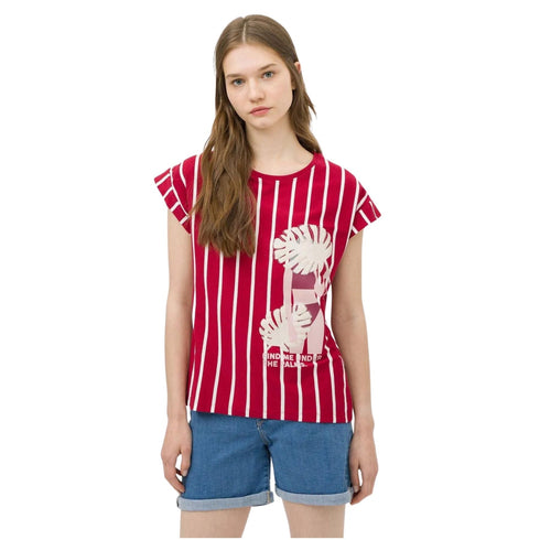 T-shirt Donna a righe con stampa Rossa TIFFOSI- Francavilla Moda
